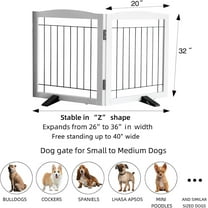 Freestanding Dog Gate for Doorways, Stairs, Hallways - Wide Wood Pet Gate with 2 Panels, White