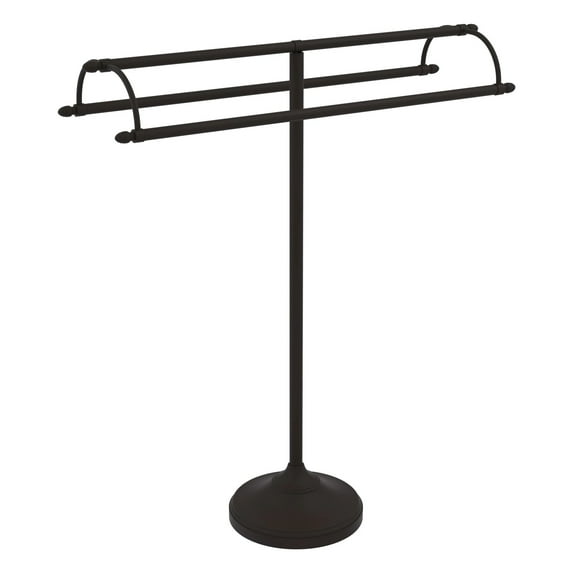 Freestanding Double Arm Towel Valet - Oil Rubbed Bronze
