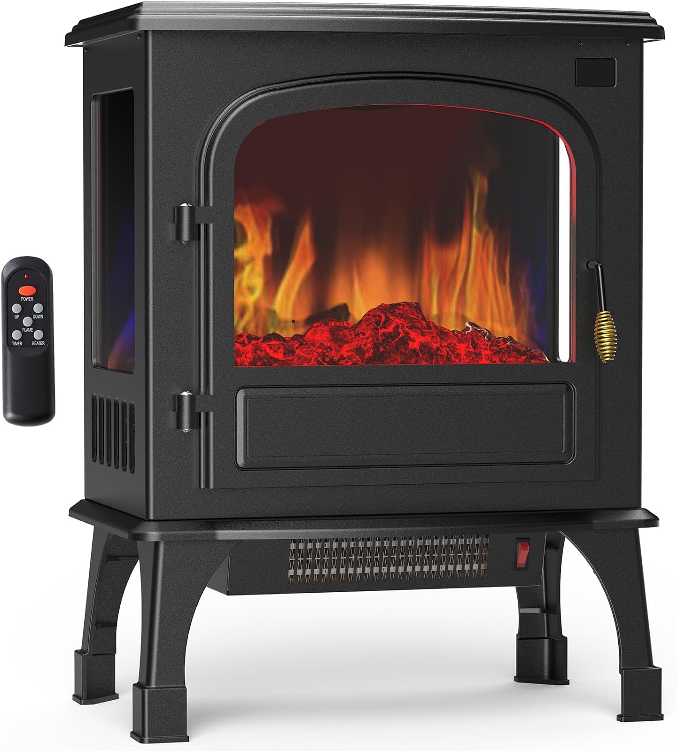 Freestanding Electric Fireplace, 26” Indoor Fireplace Heater with 3D