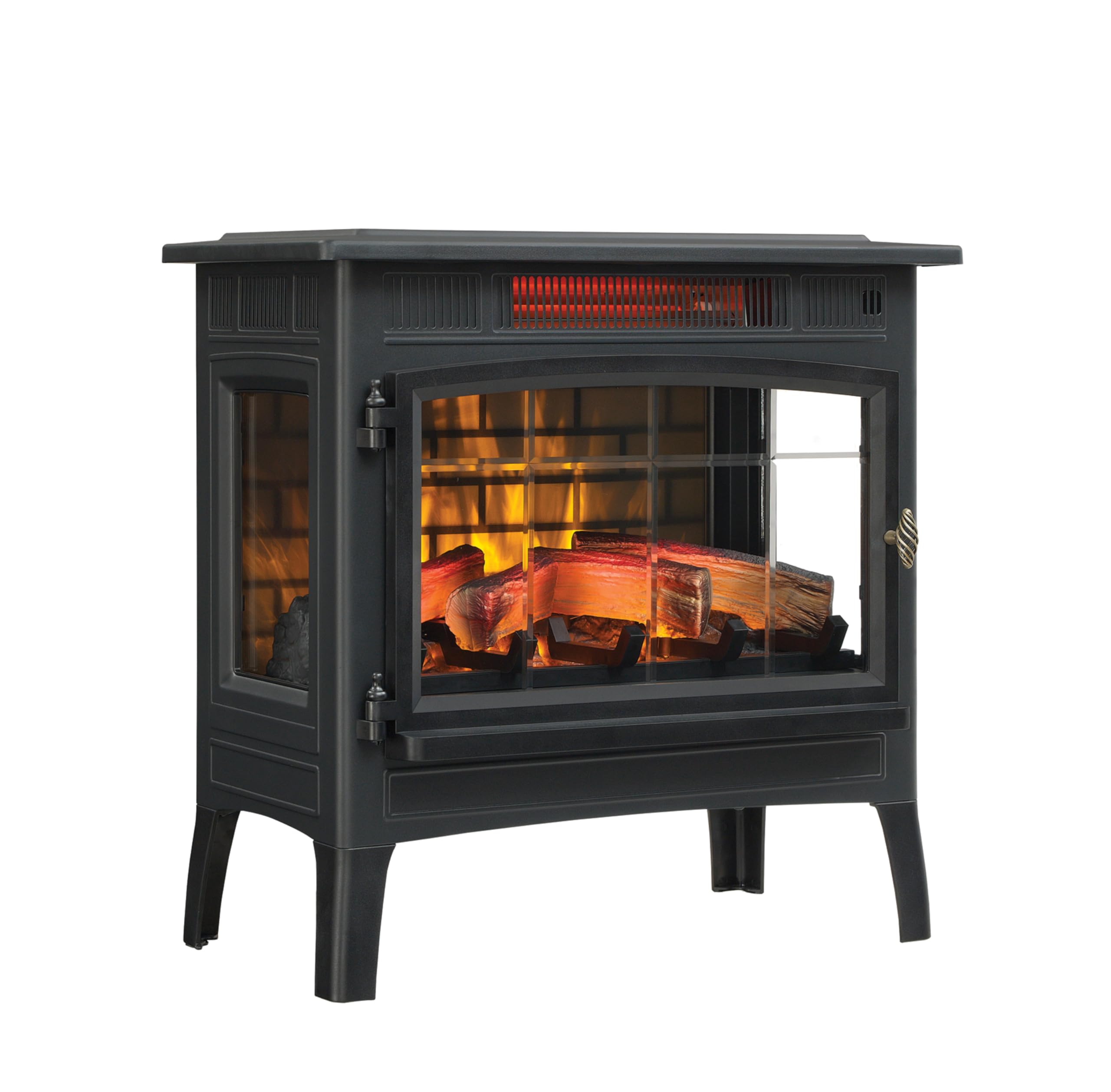 Freestanding Electric Fireplace Stove Heater with 3D Flame Effect for