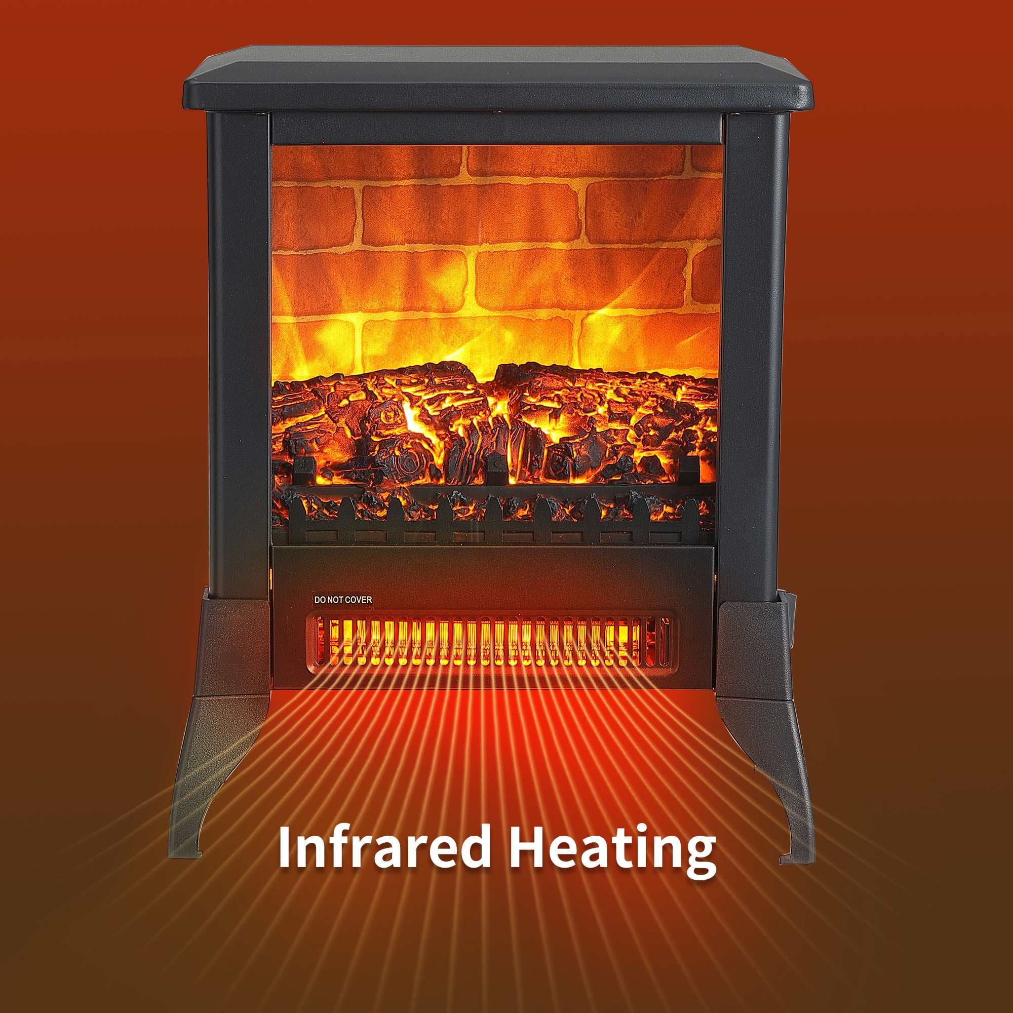 Freestanding Electric Fireplace with Overheating Safety Protection