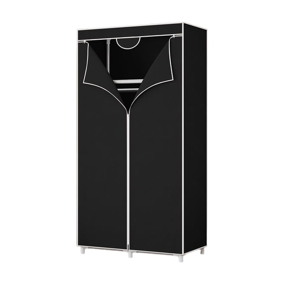 Freestanding Fabric Wardrobe Closet Storage Cabinet with Non Woven Cover for Bedroom Home Organization Garment Rack Shelving Unit Easy Assembly