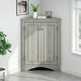 thumbnail image 1 of Freestanding Floor Triangle Bathroom Storage Cabinet with Adjustable Shelves for Kitchen Oak, 1 of 5
