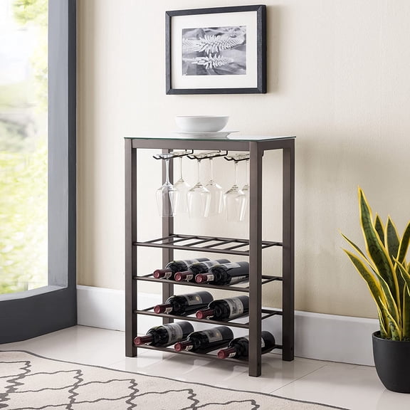 Freestanding Floor Wine Rack Stand, Bar Storage Table