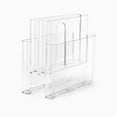 thumbnail image 1 of Freestanding Four Pocket Plastic Magazine Rack File Holder, Clear, 1 of 8
