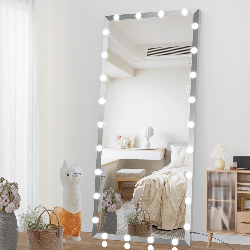 Freestanding Full Length Mirror with Lights, 72x32 inch Touch Control
