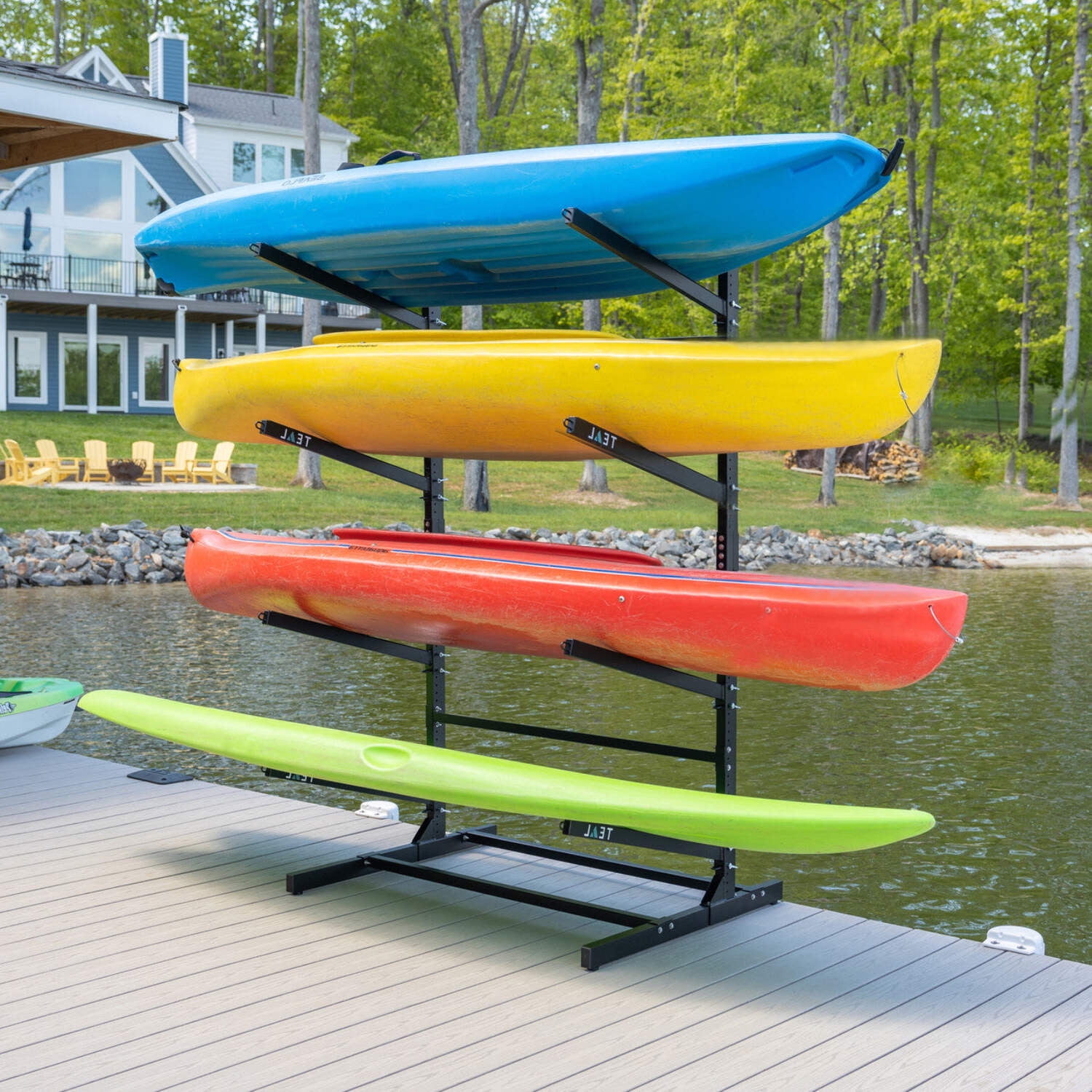 RaxGo Freestanding Canoe Kayak Holder Indoor Outdoor Storage Rack for 6 Kayaks Walmart