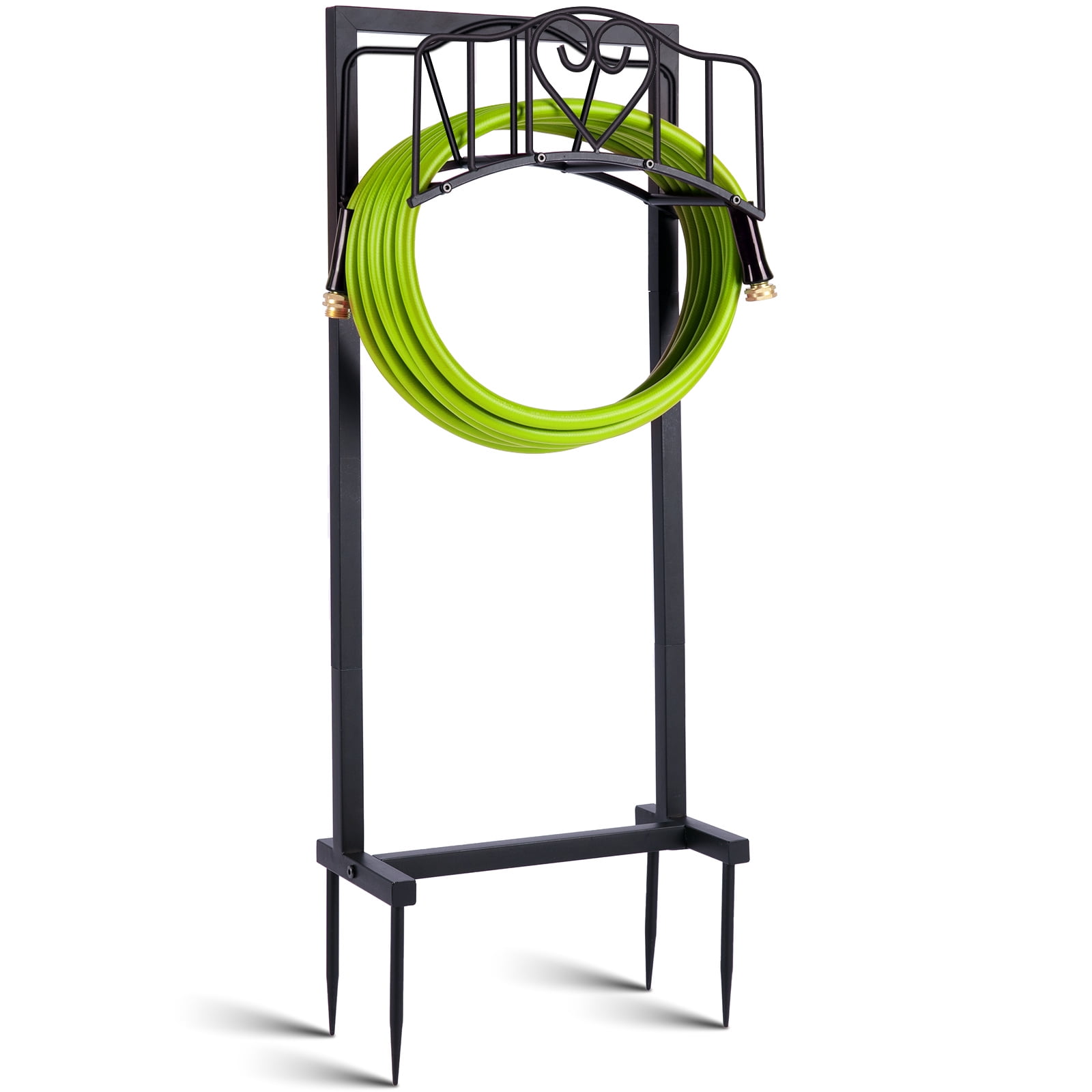 Freestanding Heavy Duty Metal Garden Hose Holder, Lawn Organizer for