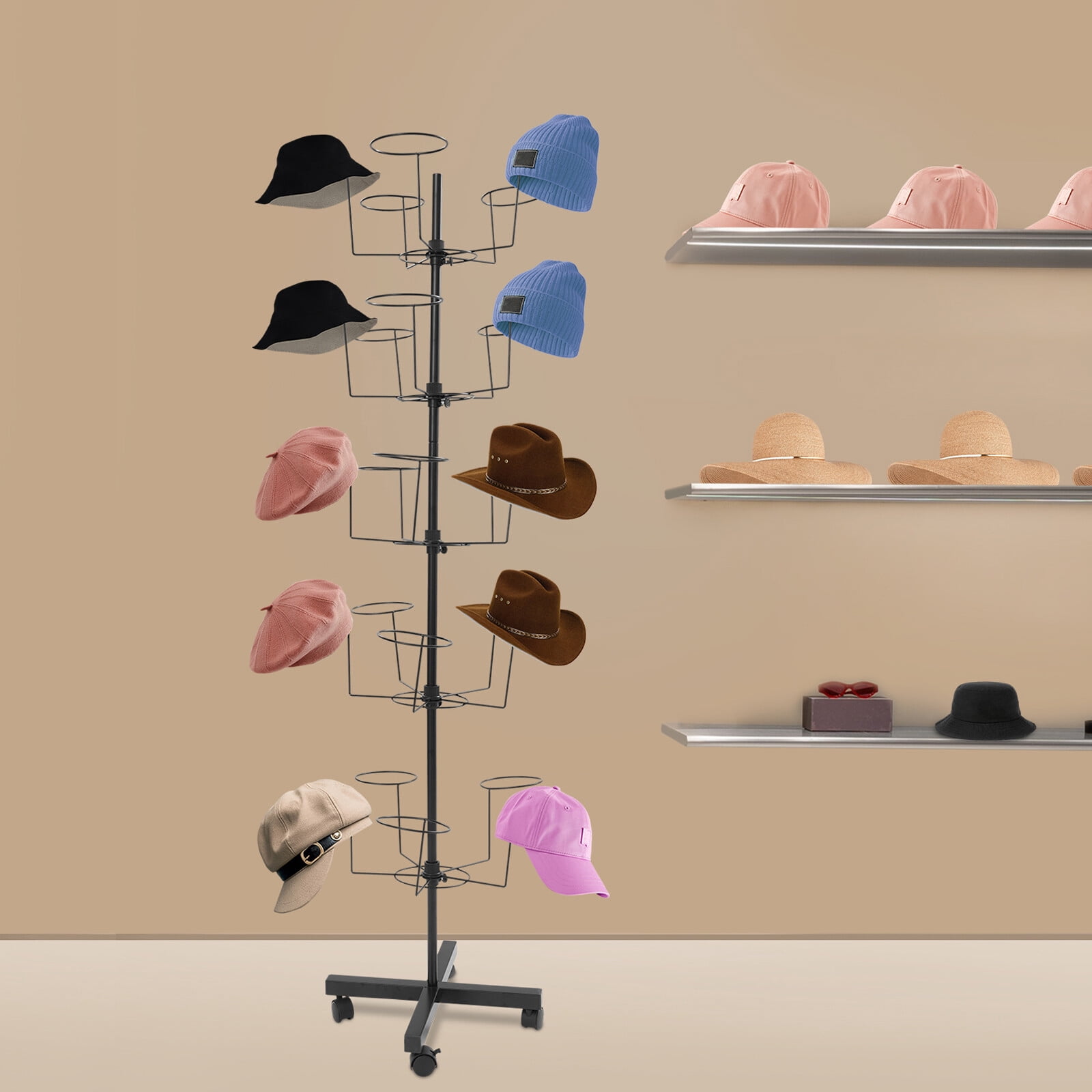 Hat Racks Standing Freestanding Hat Rack Stand, 5-Tier Hats Display Rack, Hat Display ...