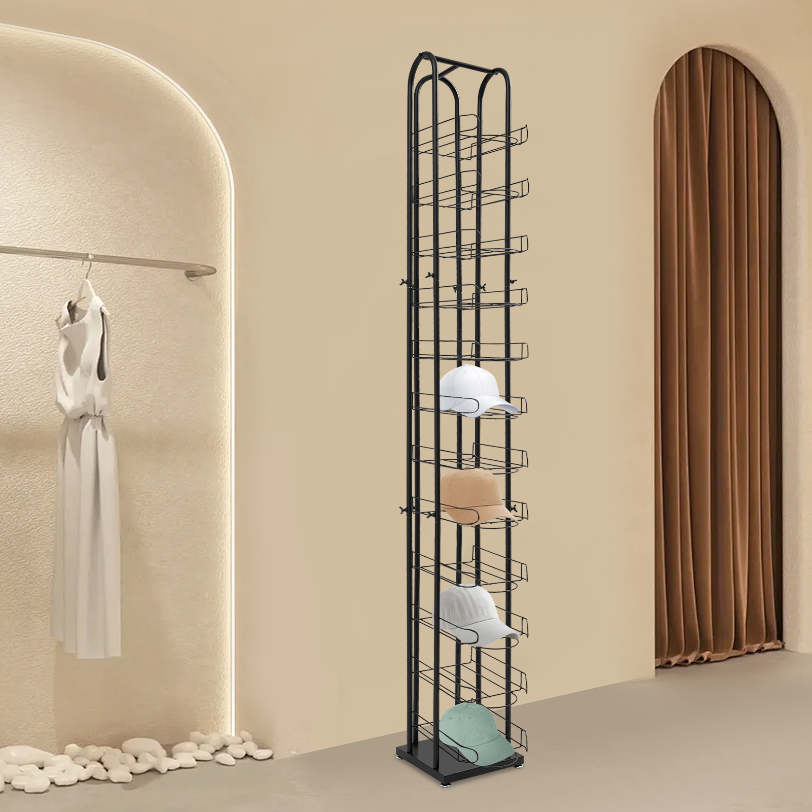 Cheap Hat Rack Freestanding Hats Rack 12-Tier Cap Organizer Hat Display Stand ...