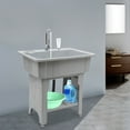 thumbnail image 1 of Freestanding Kitchen Sink Commercial Laundry & Utility Room Sinks w/ Faucet Gray, 1 of 17