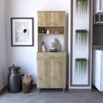 thumbnail image 1 of Freestanding Kitchen Storage Cupboard with Drawer & Microwave Shelf, Kitchen Pantry Cabinet with Countertop, Dining Room Storage Cabinet with Closed & Open Storage, Kitchen Storage Cabinet, Beige, 1 of 7