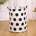 thumbnail image 1 of Freestanding Laundry Basket Collapsible Large Drawstring Clothes Hamper Storage With Leather Handle, 1 of 5