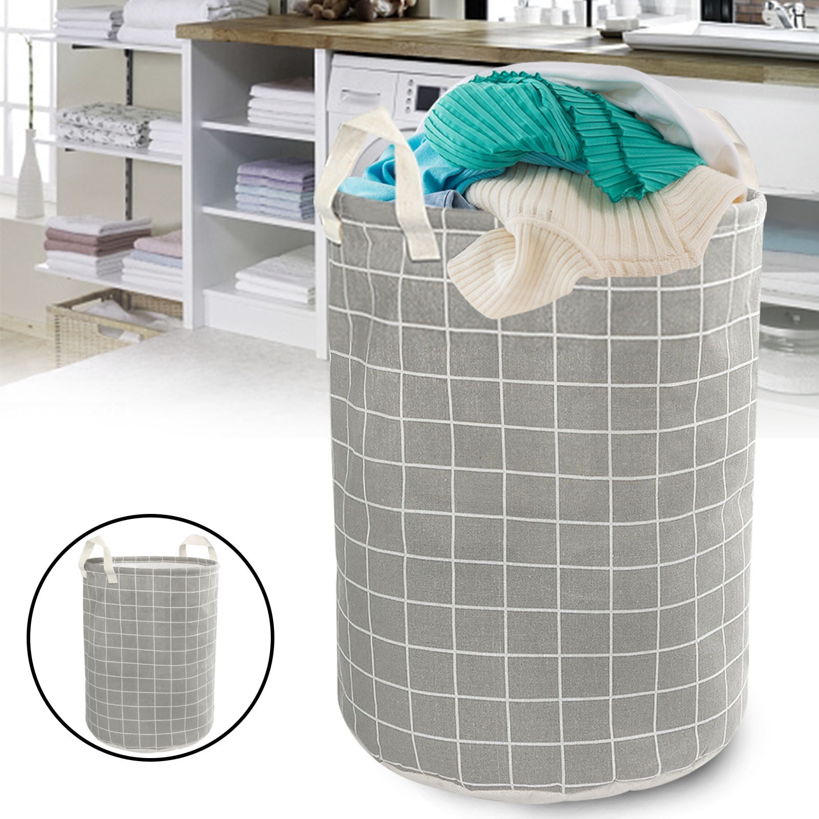 TEGOOL Pop Up Laundry Hamper,Collapsible Horizontal Baskets with Handles & Side Pocket,Foldable Sturdy Mesh for Laundry Room,Bathroom,Kids Room,College