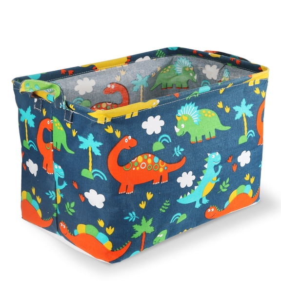 Freestanding Laundry Hamper, ZUEXT Collapsible Large Clothes Basket with Easy Carry Extended (Dinosaur)