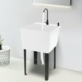 thumbnail image 1 of Freestanding Laundry Sink Wash Tub Basement Worksite Basin Utility Sink & Faucet, 1 of 12