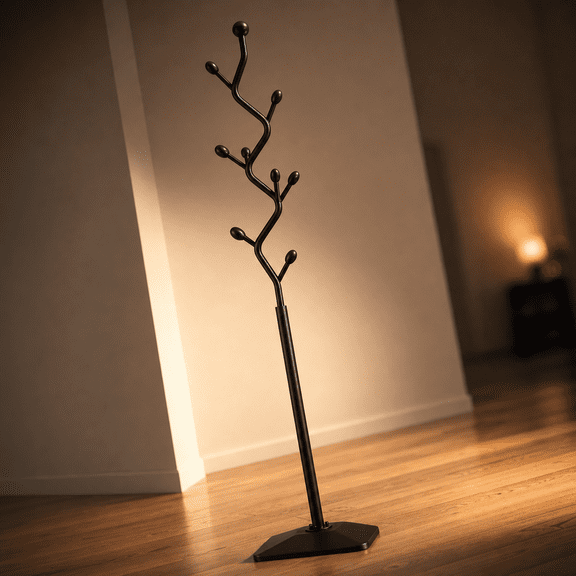 Freestanding Metal Coat & Hat Rack Black Tree Stand