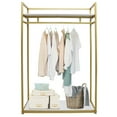 thumbnail image 1 of Freestanding Metal Gold Clothes Rack Garment Rack Clothing Display Store 180cm 47.2x15.7x70.8 inch For Hallway, Entryway, Living Room, Bedroom, Laundry Room, 1 of 12