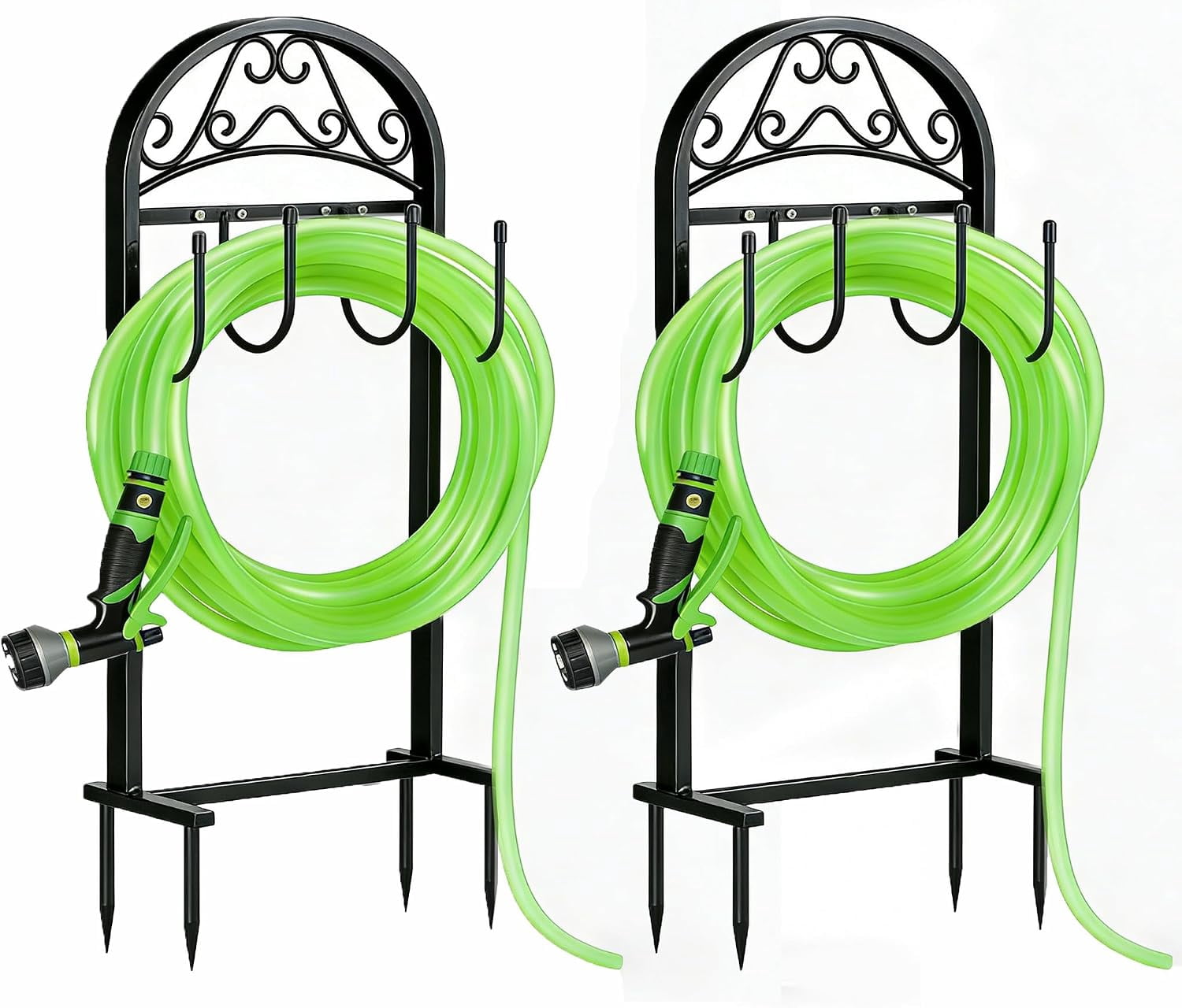 Moveable Hose Rack Freestanding Metal Hose Holder Stand for 100 Ft Hose, Rust-Resistant ...
