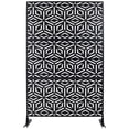 thumbnail image 1 of Freestanding Metal Privacy Screen 76"H x 48"W – Rust Resistant Outdoor Partition for Deck, Patio and Garden – Weatherproof Room Divider with Quick Assembly, 1 of 9