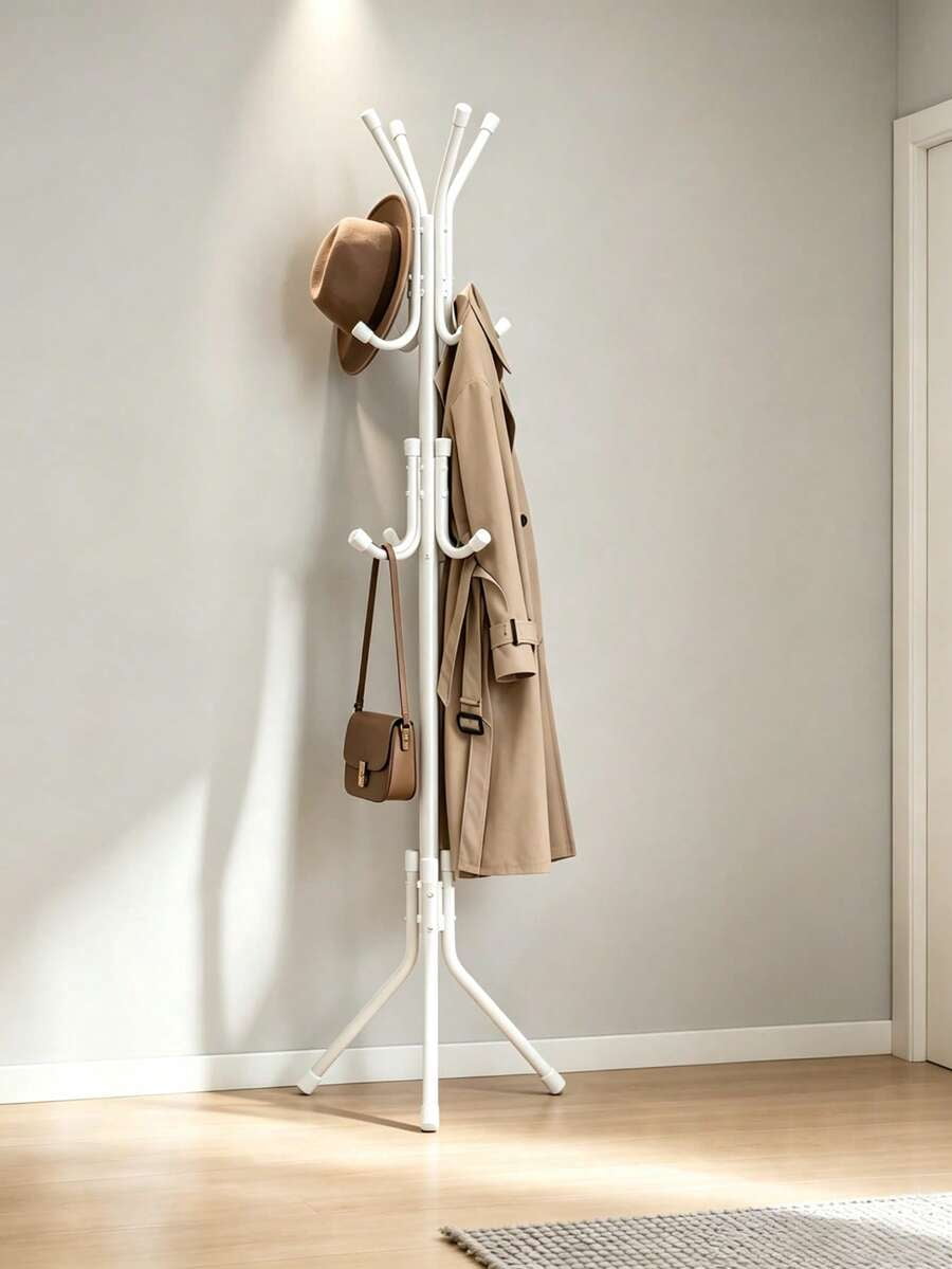 Coat Storage Rails Freestanding Metal Tripod Coat Rack with 12 Hooks, Multi-Purpose ...