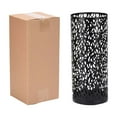 thumbnail image 1 of Freestanding Metal Umbrella Stand & Organizer | Hollowed Round Design for Entryway, Office or Home | Rust-Resistant Powder Coating | Holds Multiple Umbrellas & Canes | Includes 1 Dried Flower Bucket, 1 of 5