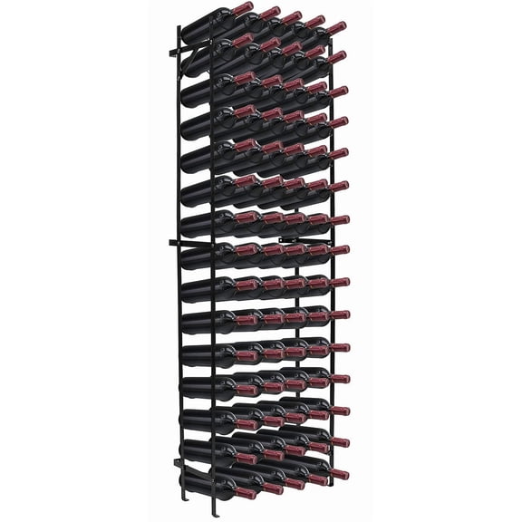 Freestanding Metal Wine Rack For 75 Bottles - Black Finish Storage Unit