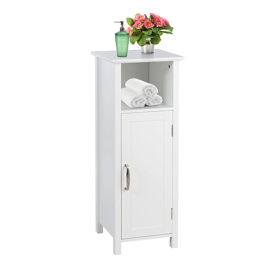 Bathroom Organizer Cabinet, Adjustable Shelf Floor-Standing Unit ...