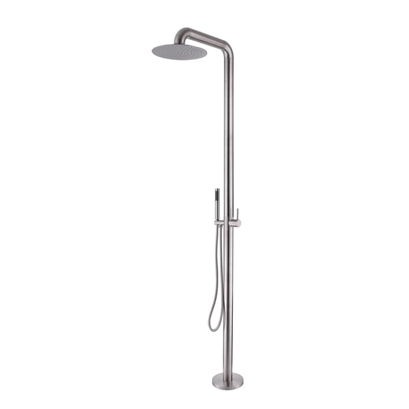 Freestanding Outdoor Shower with Detachable Shower Head, Deck Mounted Shower Faucet Set