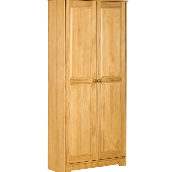Freestanding Pine Kitchen Pantry with Smooth Soft-Close Doors and Anti-Tipping Strap / Safe and Organized Kitchen Storage