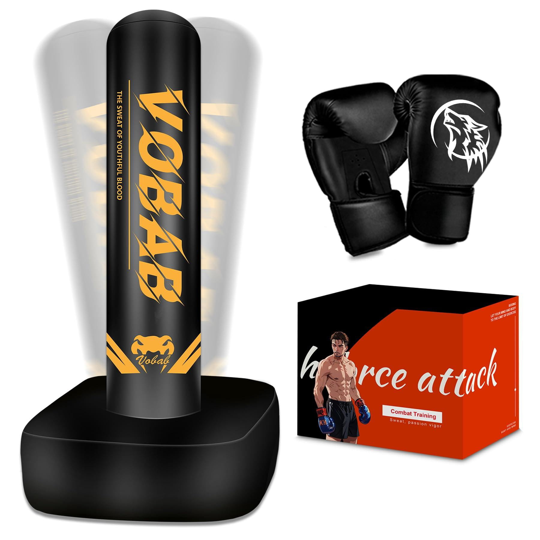 Freestanding Punching Bag With Gloves  70'' Superior Boxing Stand For Adults & Teens No Drill Kickboxing Bags Men Women Beginners Mma Muay Thai Karate Home Fitness
