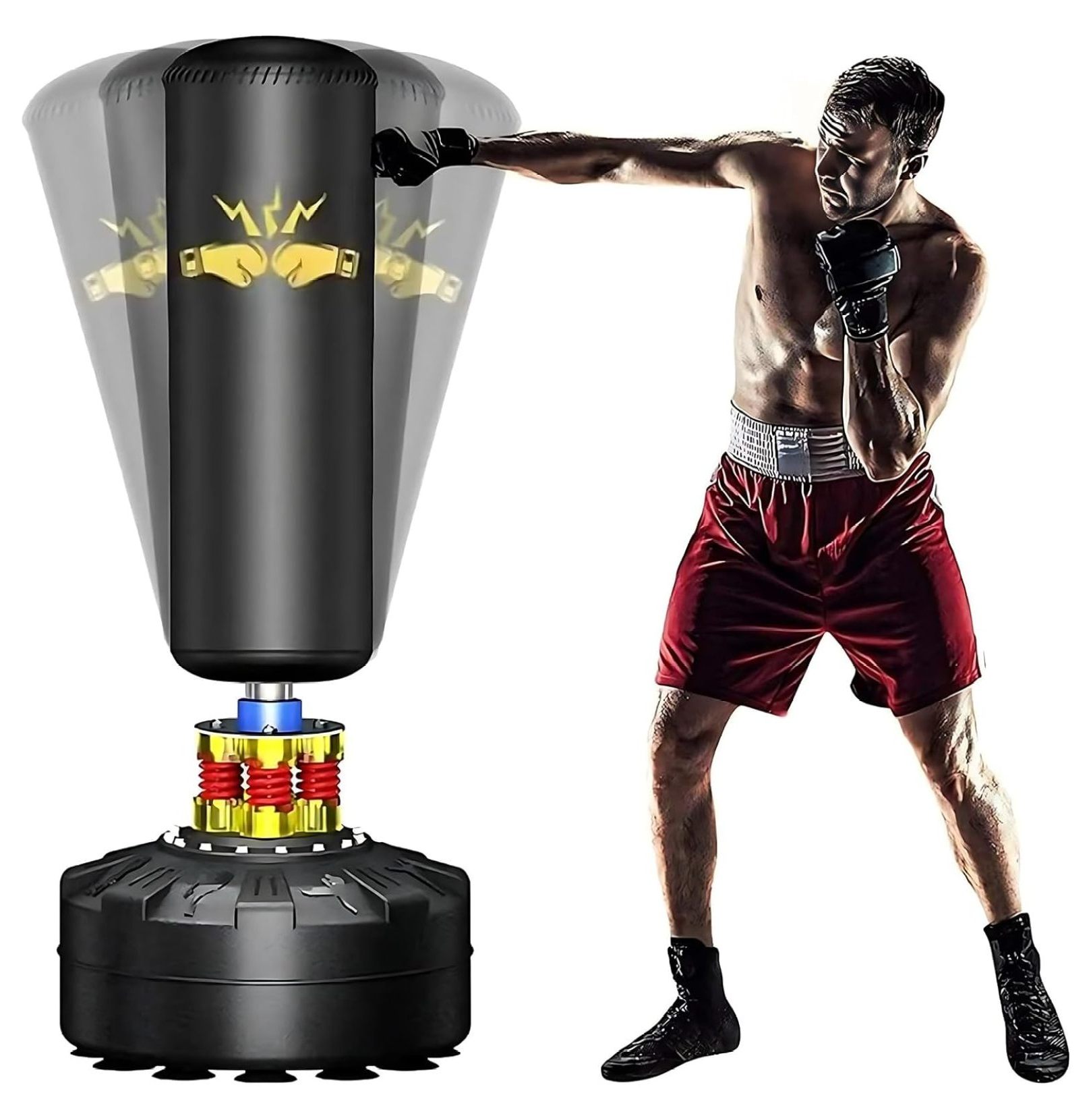 Freestanding Punching Bag with Stand Adult, 70''205lbs Heavy Punching