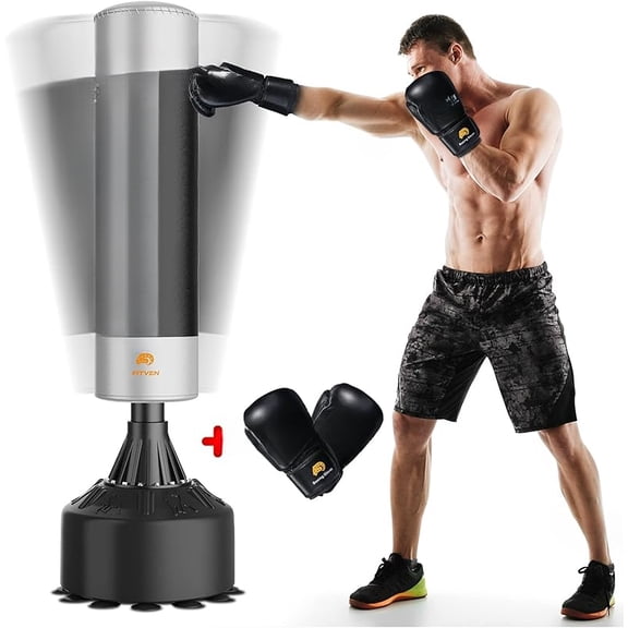Freestanding Punching Bag with Boxing Gloves, Heavy Bag with Stable Base for Kickboxing and Training
