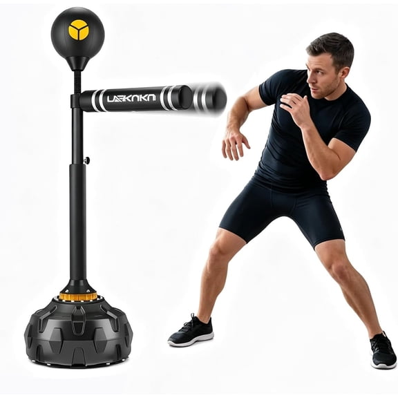 Freestanding Reflex Bag, 360 Punching Bag Spinning Bar with Stand, Height Adjustable Boxing Speed Trainer for Adults & Teenagers