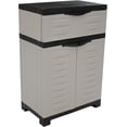 thumbnail image 1 of Freestanding Resin Garage Cabinet 23.5"W x 34.5"H, Adjustable Shelf Storage Cabinet for Laundry Basement Office, 1 of 8