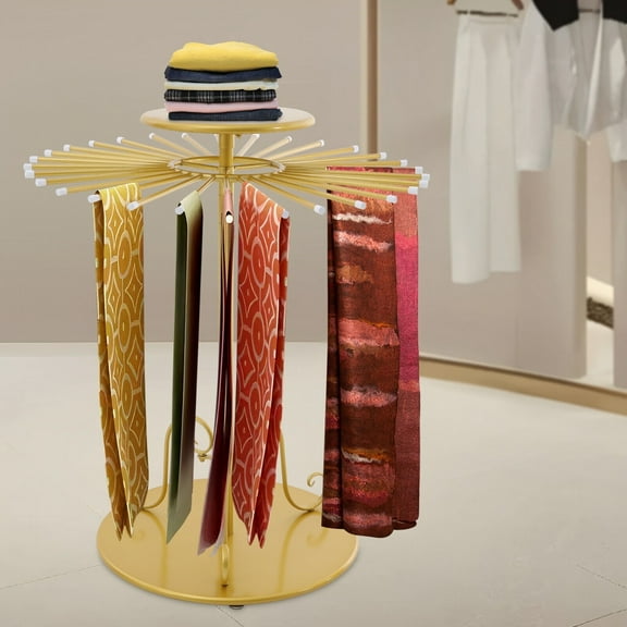 Freestanding Scarf Display Rack Rotating Round Scarf Display Stand Scarf Holder