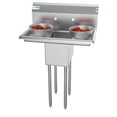 thumbnail image 1 of Freestanding Stainless Steel 30 in. 2-Hole Single Bowl Commercial Kitchen Sink, 1 of 10