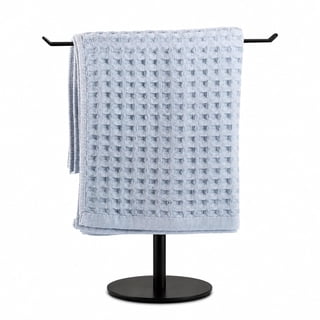Freestanding Stainless Steel Towel Rack, Black Hand Towel Holder Stand, No Drill Bathroom & Kitchen Counter Organizer