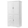 thumbnail image 1 of Freestanding Storage Cabinet, MDF Tall And Wide Floor Cabinet With 3 Doors 2 Cabinet And 3 Drawers For Bathroom Kitchen Living Room Bedroom Storage, 1 of 8