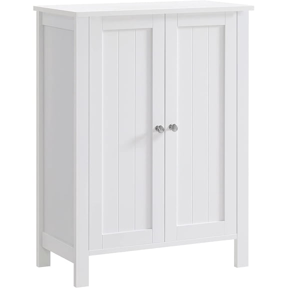 Freestanding Storage Cabinet with 2 Adjustable Shelves, Multi-Room Floor Organizer for Living Room Bathroom Kitchen, 31.5 Inch, White