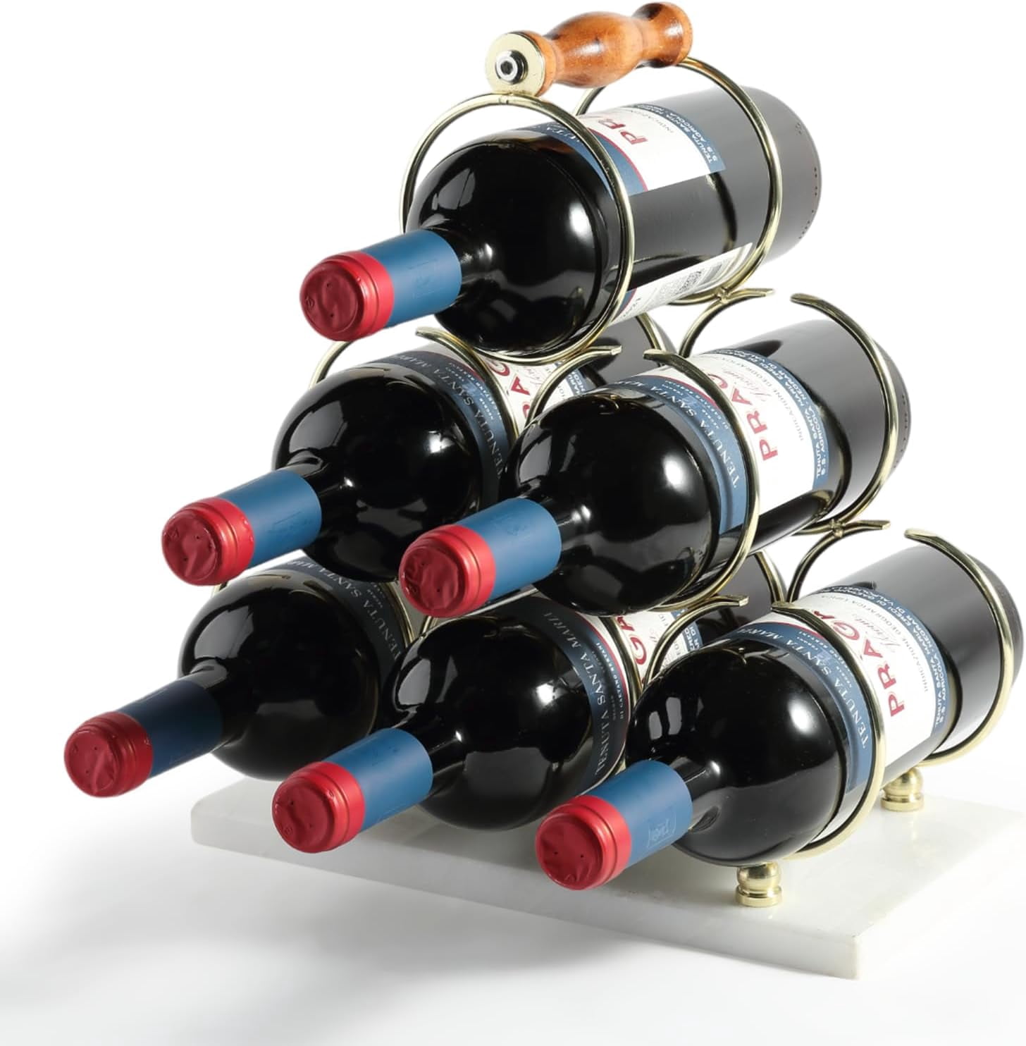 Freestanding Tabletop Wine Rack with Modern Marble Base for Champagne ...