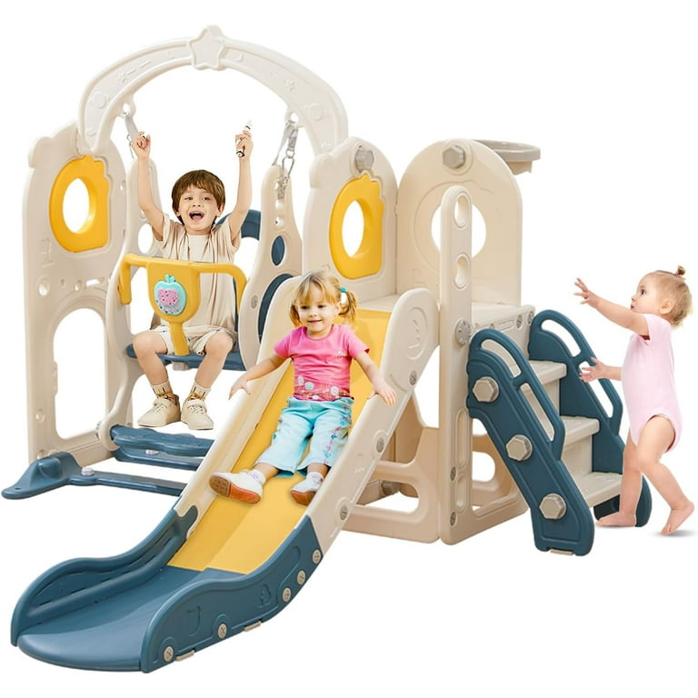 Freestanding Toddler Slide with Swing Set, in Kids Indoor