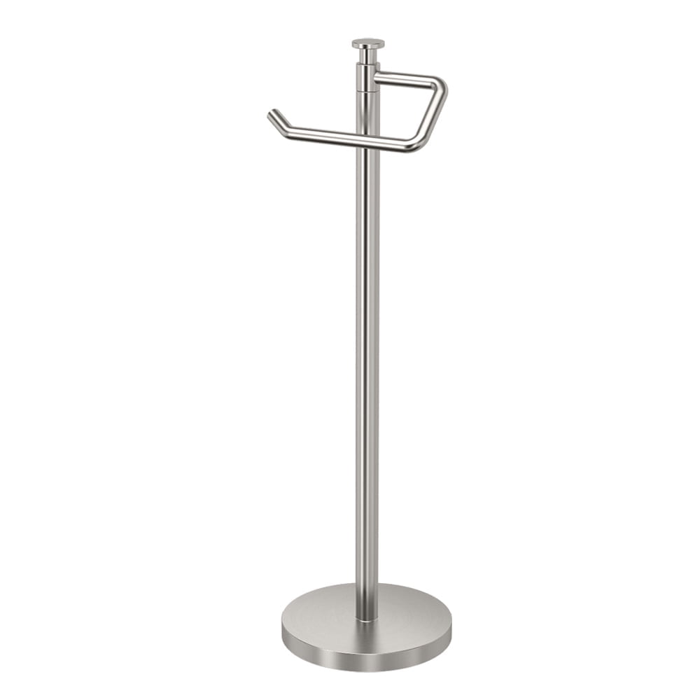 Satin Nickel Freestanding Toilet Paper Holder with Weighted Base