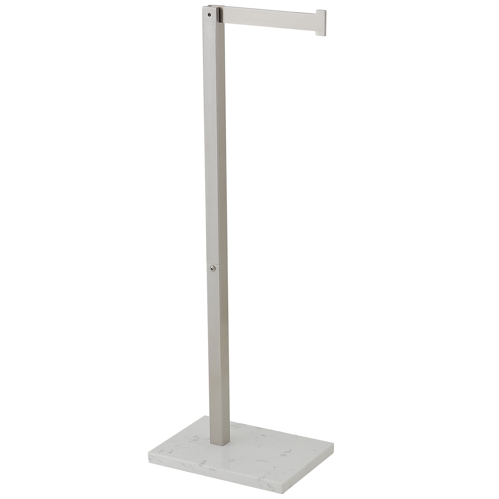 Brushed Nickel Freestanding Toilet Paper Holder with Marble Base