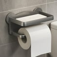 thumbnail image 1 of Freestanding Toilet Paper Holder with Phone Shelf Rustproof Bathroom Accessory Stable Base Easy Install Home Organizer, 1 of 8