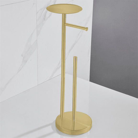 Freestanding Toilet Roll Holders Stainless Steel Anti-Rust Standing Toilet Paper Stand with Heavy, Mirror Silver,1 x Vertical roll holder,Mirror Silver