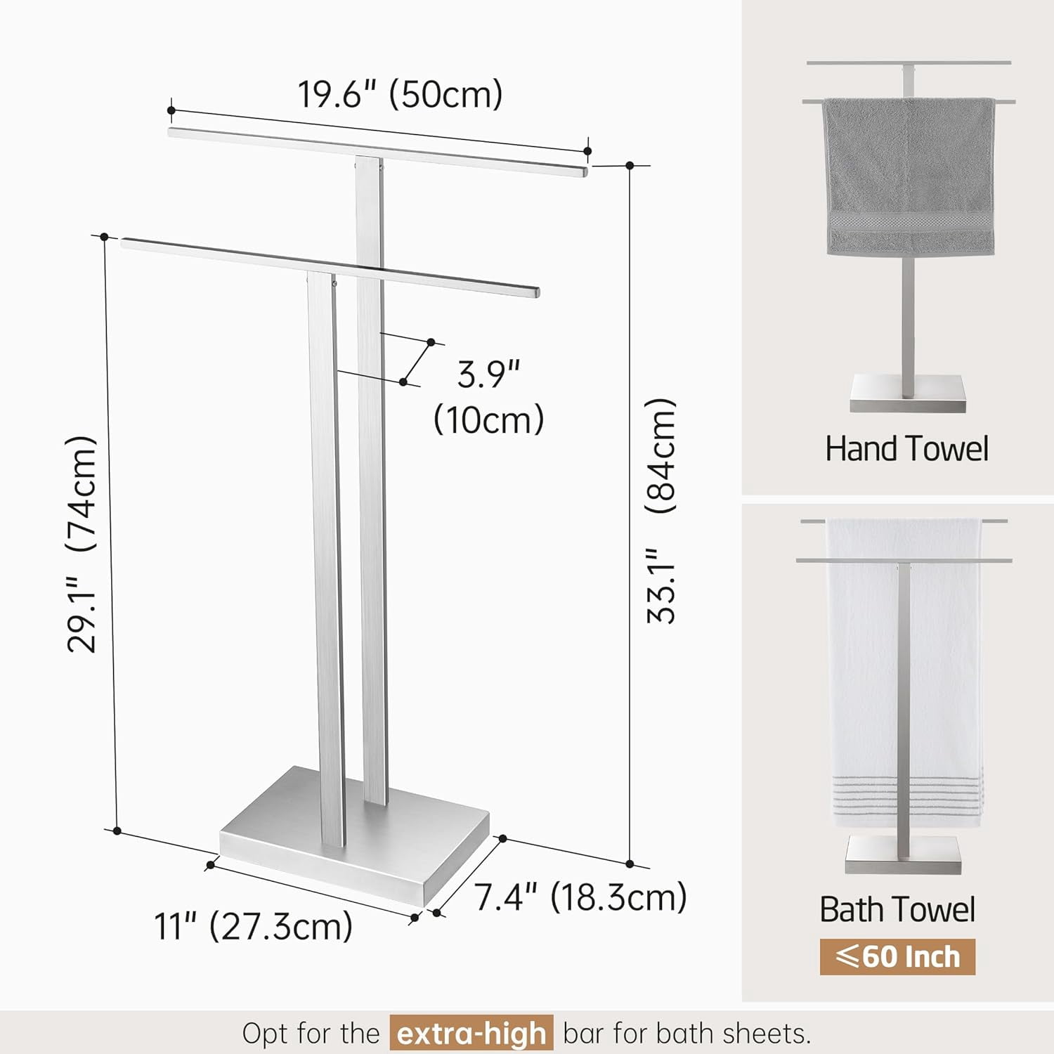 Freestanding Towel Rack for Bathroom, Floor Towel Racks for Bathroom ...