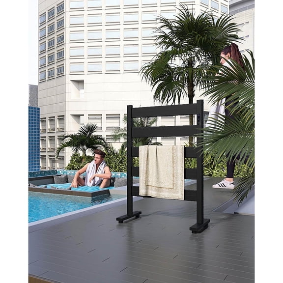 Freestanding Towel Warmer Heated Towel Rack with Timer & Adjustable Temperature, Aluminum, Rust-Resistant, Fast Heating for Bathroom & Spa, Matte Black