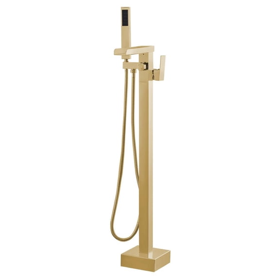 Freestanding Tub Faucet, Bathtub Faucet Floor Mounted, Bathroom Faucets with Adjustable Hand Shower for Home Bathroom Bathtub Shower