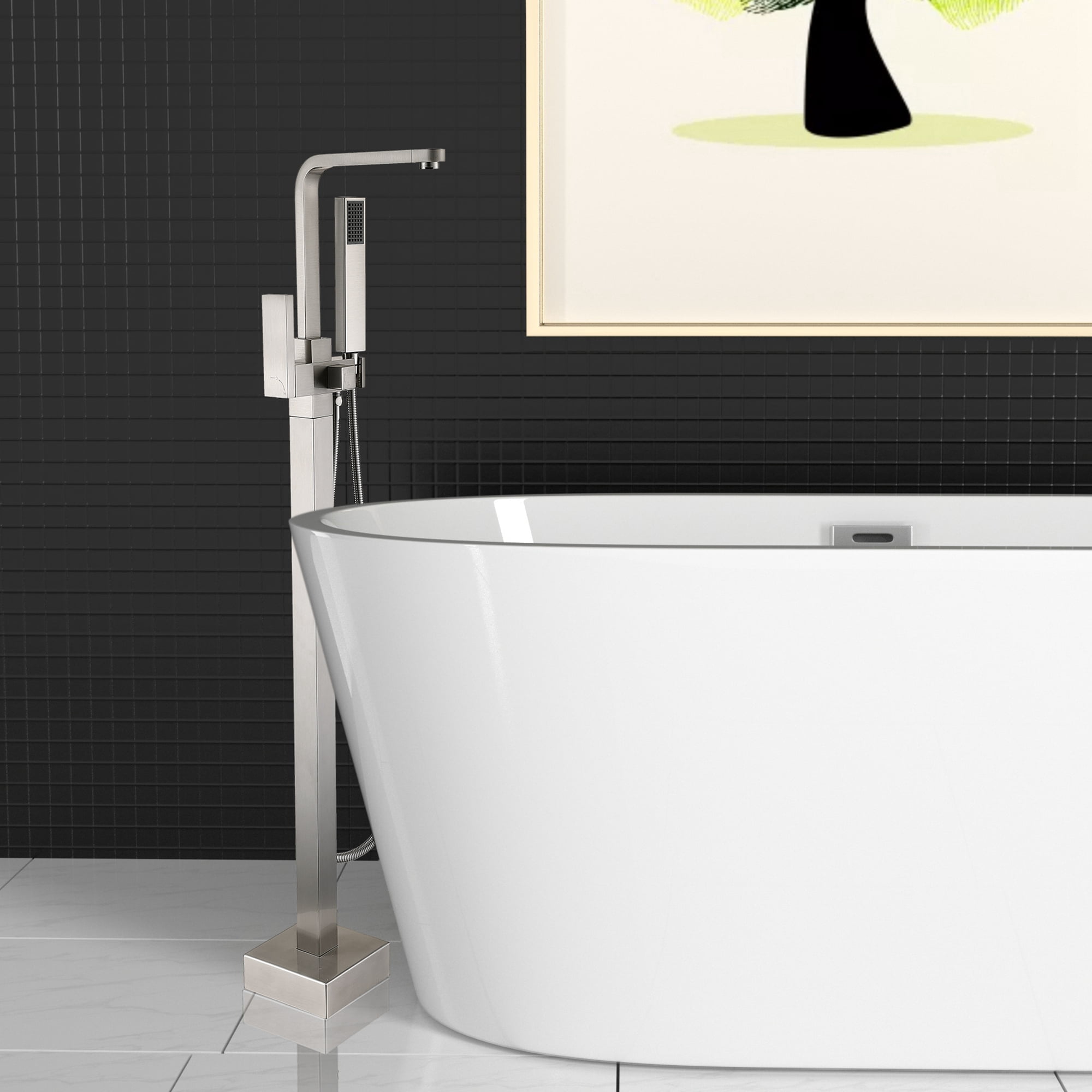Freestanding Tub Faucet, Freestanding Bathtub Faucet with Hand Shower ...